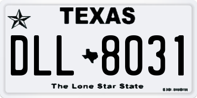 TX license plate DLL8031