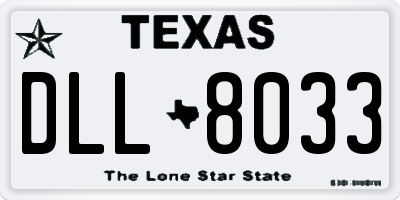 TX license plate DLL8033