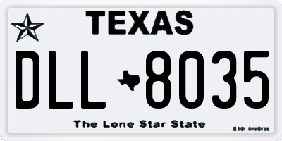 TX license plate DLL8035