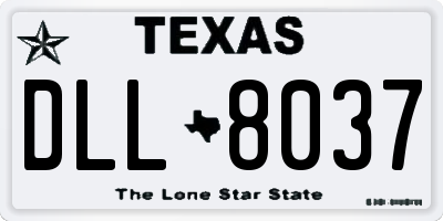 TX license plate DLL8037