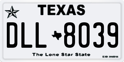 TX license plate DLL8039