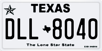 TX license plate DLL8040