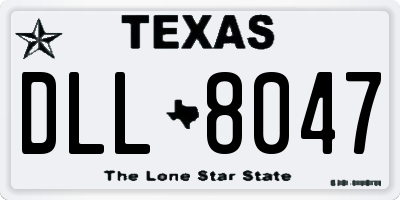 TX license plate DLL8047