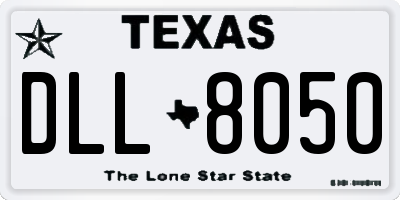 TX license plate DLL8050