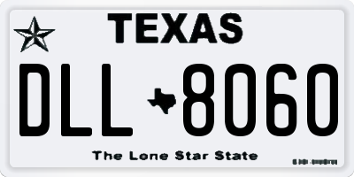 TX license plate DLL8060