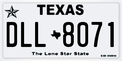 TX license plate DLL8071