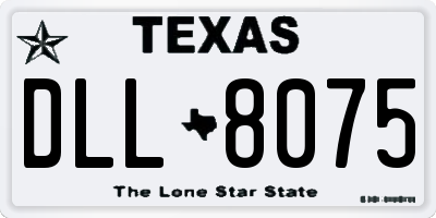 TX license plate DLL8075