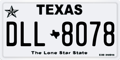TX license plate DLL8078