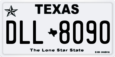 TX license plate DLL8090