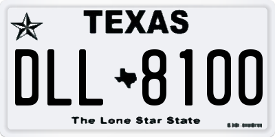 TX license plate DLL8100