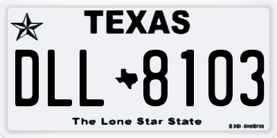 TX license plate DLL8103