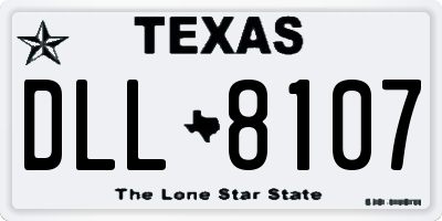 TX license plate DLL8107