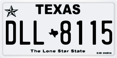 TX license plate DLL8115