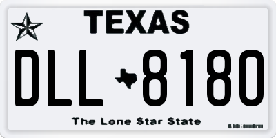 TX license plate DLL8180