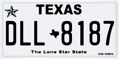 TX license plate DLL8187