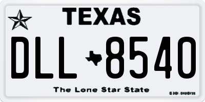 TX license plate DLL8540