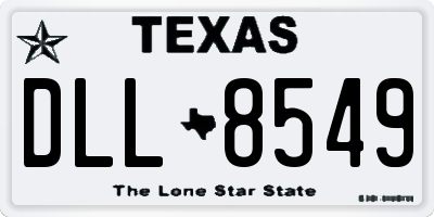 TX license plate DLL8549