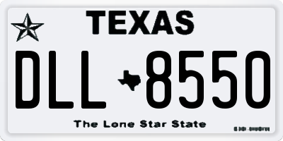 TX license plate DLL8550