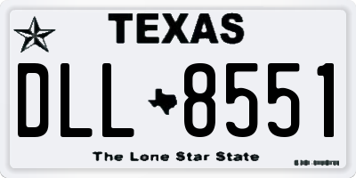 TX license plate DLL8551