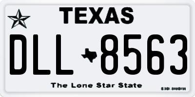TX license plate DLL8563