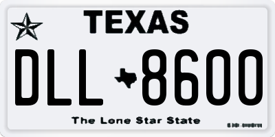 TX license plate DLL8600
