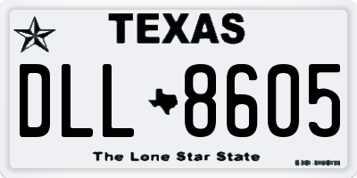 TX license plate DLL8605
