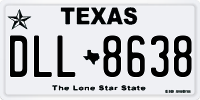 TX license plate DLL8638