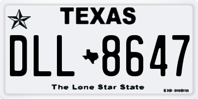 TX license plate DLL8647