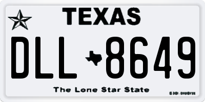 TX license plate DLL8649