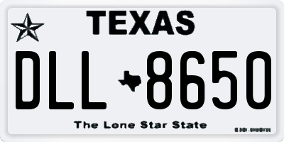 TX license plate DLL8650