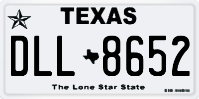 TX license plate DLL8652