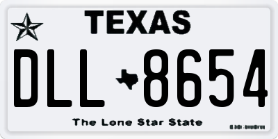TX license plate DLL8654