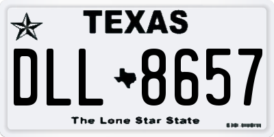 TX license plate DLL8657