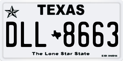 TX license plate DLL8663