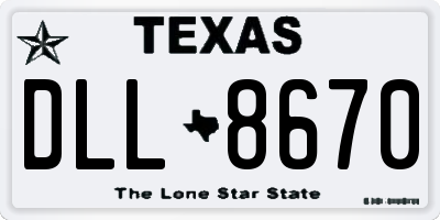 TX license plate DLL8670