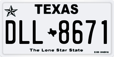 TX license plate DLL8671