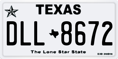 TX license plate DLL8672