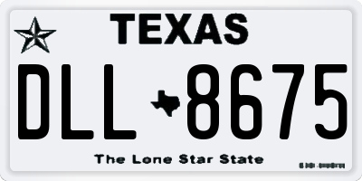 TX license plate DLL8675