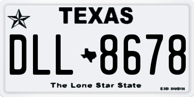 TX license plate DLL8678