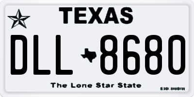 TX license plate DLL8680