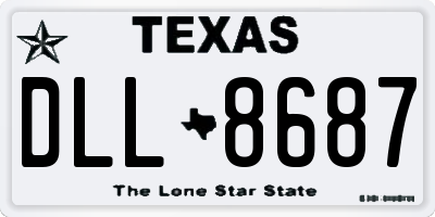 TX license plate DLL8687