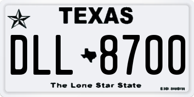 TX license plate DLL8700