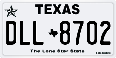TX license plate DLL8702