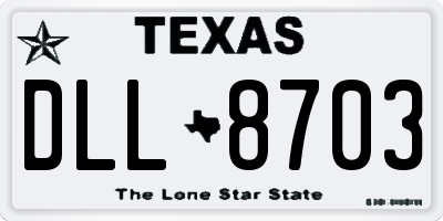 TX license plate DLL8703