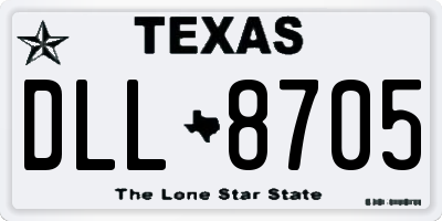 TX license plate DLL8705