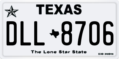 TX license plate DLL8706