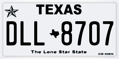 TX license plate DLL8707