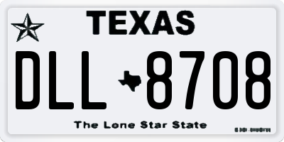 TX license plate DLL8708
