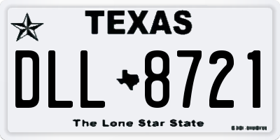 TX license plate DLL8721