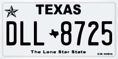 TX license plate DLL8725